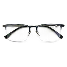 Miesten alumiiniset optiset kehykset, leveä istuvuus, suorakaiteen muotoiset lukulasit, titaani-sanka, puolireunattomat, 145 mm, Ti03 +1,00