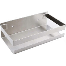 Estante de pared para baño LINJOU de 20-40 cm, moderno, negro mate, para baño, cocina y ducha, acabado cepillado, 20 x 10,5 x 6 cm.