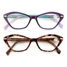 Women's Hexagon Cateye Optical Frames 2 Pairs +1.75