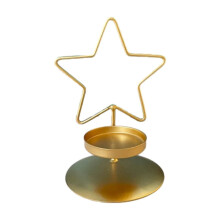 Golden Metal Candle Holders for Christmas Table Decoration
