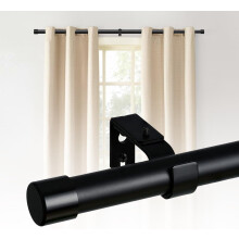 Black Heavy Duty Curtain Rod Set 1 Inch 30-150 Inches