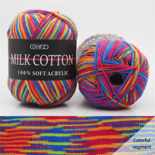 Gradient milk cotton wool yarn 50g soft for beginner