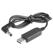 Cable adaptador elevador USB de 90 grados de 5 V a 24 V 250 mA, 5,5 x 2,1 mm para router LED