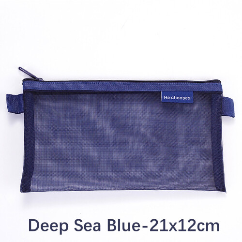 Nylon Mesh Pen Pouch Navy 1 Pack