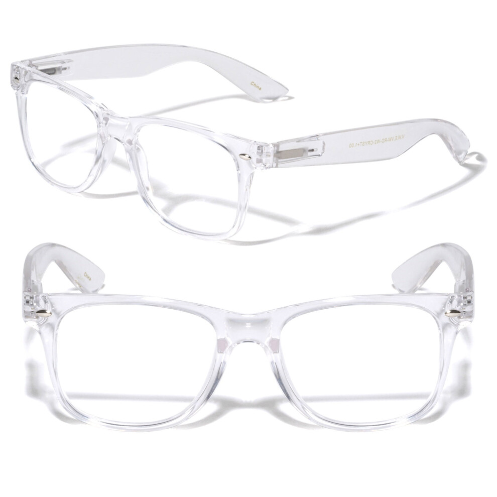 Reading Glasses Transparent Neon +1.00 Magnification 2 Pairs