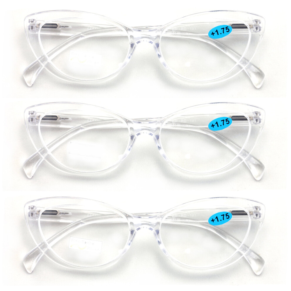Women's Cat Eye Reading Glasses 3 Pairs