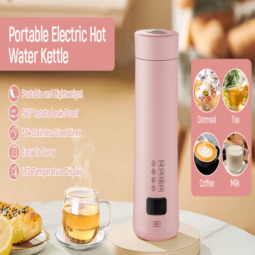 Electric Hot Water Kettle with Tea Filter Milk Pink 2