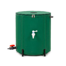 Springos Réservoir pliable – tonneau de récupération d'eau de pluie 100L avec embout de gouttière et robinets