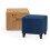 British-style cube footstool ottoman blue 16x16x16 inch 6