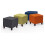 British-style cube footstool ottoman blue 16x16x16 inch 7