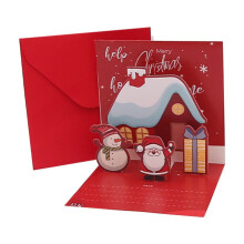 Christmas Pop-Up Greeting Cards with Envelopes, 3D Santa