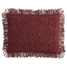 TiaGOC Burgundy Chenille Bedspread with Standard Sham