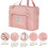 Women's foldable travel tote bag with trolley sleeve and 4