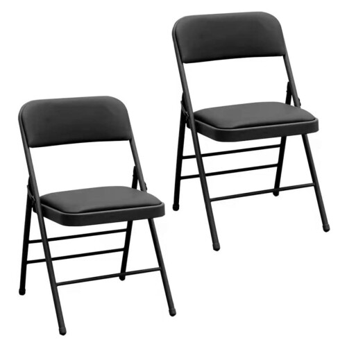 Steel Frame Folding Chairs with Foam Padding 2-Pack