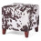 British-style cube ottoman footstool brown cow print 1