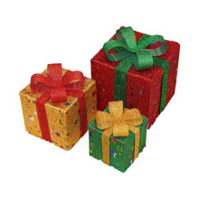Christmas Lighted Gift Boxes Set of 3 Battery Operated