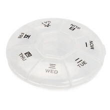 Round portable pill box weekly organizer 7-day