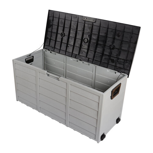 Plastic Storage Box with Wheels and Lockable Lid 75 Gallon 1