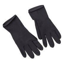 Black Rubber Gloves Salon Hair Coloring Thick Protective 1