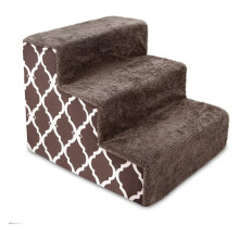 Dog Stairs for Small Dogs and Cats 3-Step Non-Slip Brown
