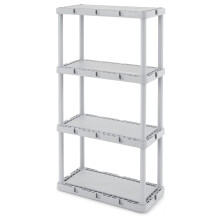 TiaGOC Knect-A-Shelf Fixed-Height 4-Tier Gray Storage Unit