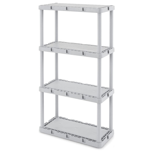 TiaGOC Knect-A-Shelf Fixed-Height 4-Tier Gray Storage Unit
