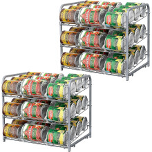 Stackable Can Organizer Brown 2 Pack Holds 36 Cans