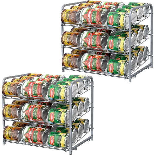 Stackable Can Organizer Brown 2 Pack Holds 36 Cans