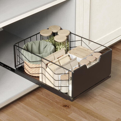 Pull Out Cabinet Organizer Metal Slide Out Drawer 11.8 x