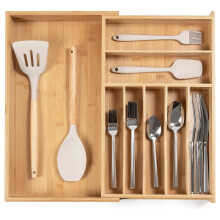 Bamboo Flatware Organizer Expandable 10.5-19 in 9