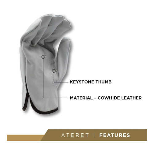 TiaGOC Cowhide Leather Work Gloves 12 Pairs 1