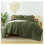 Dark Olive Green Comforter Set Boho Tufted 3-Piece 1