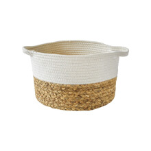 Cotton Woven Storage Basket with Handle 1 Pack