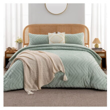 Sage Green Boho Queen Comforter Set 3-Piece
