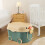 Cartoon Rolling Storage Box with Lid and Handles, Green 6