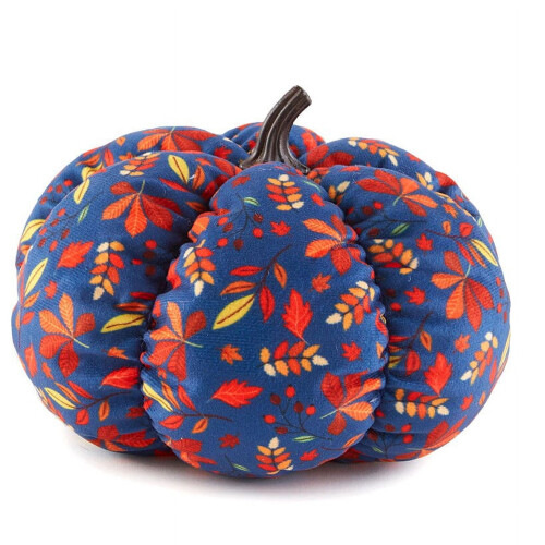 Harvest plush pumpkins with leaves large