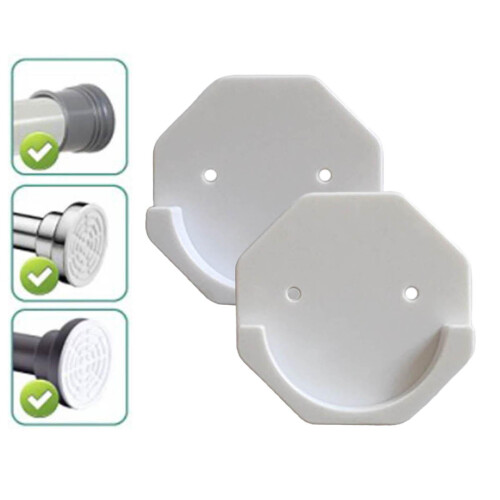 Shower Curtain Rod Holder Wall Mount Tension Pole Bracket 2
