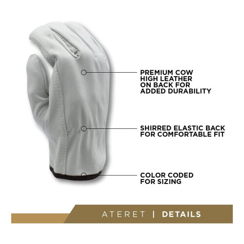 TiaGOC Cowhide Leather Work Gloves 12 Pairs 2