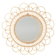 Lakeside Collection natural rattan round mirror 15.75 inch