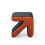 Velvet Ottoman with Arrow Design Black Orange 1