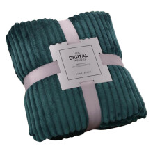 TEVEQ Queen Blanket Grey Silky Flannel Fleece 3D Ribbed