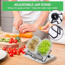 Groddkit i Rostfritt Stål för Vidöppna Masonburkar för Odling Av Broccoli, Böngroddar, Solrosor Etc.