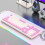 Washranp Gaming Keyboard LED Backlit Mechanical Quiet 98-Key 6