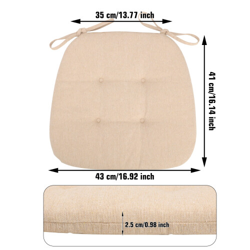 Dining Chair Cushion U-Shape High-Density Foam 1 Piece 1