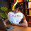 Heart Shaped Plush Pillow with LED Light White 5