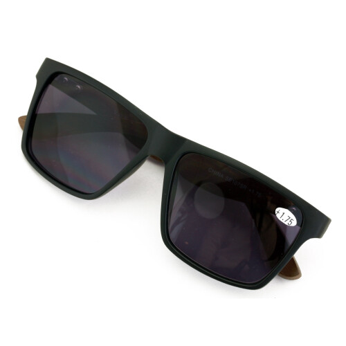 Men's Bamboo Sunglasses with Full Lens +2.75 Reading 1