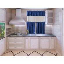 QWK4 Royal Kitchen Curtain Set 3 pcs: 1 Valance + 2 Tier