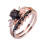 Oval Black Rutilated Quartz Ring Set Rose Gold 1 Piece 2