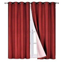 Adam blackout faux silk curtain 2 panels 37x84 inch burgundy