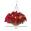 Artificial Christmas Hanging Basket with LED Lights Red 6